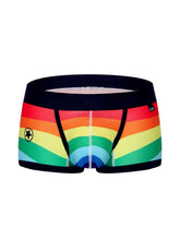 menaful Rainbow / M Quick Dry Sexy Rainbow Stripe Boxer Briefs